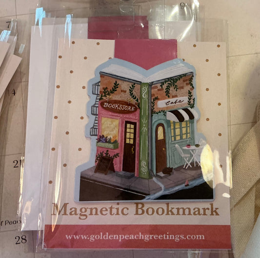 Bookstore cafe magnetic bookmark