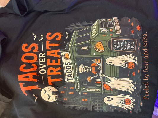 Tacos over treats t-shirts