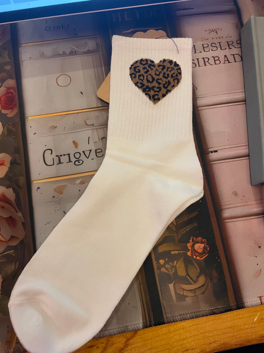 Cheetah heart socks