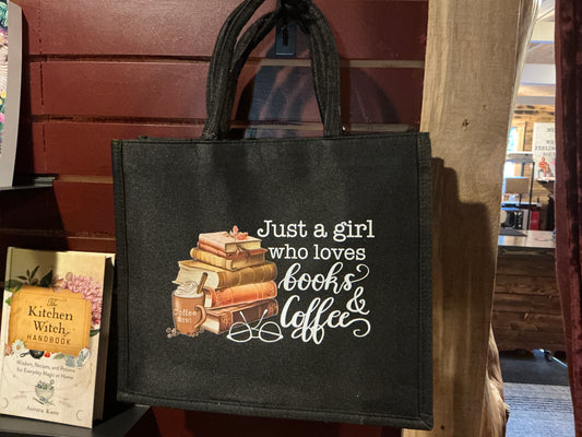 Tote - Just a Girl/Books & Coffee