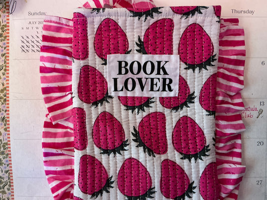 Book Lover strawberry book sleeve